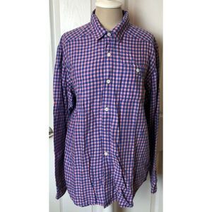 Columbia Gingham Long Sleeve Casual Flannel Shirt Purple Pink Cotton Men’s M